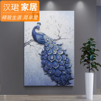 福雕竖版玄关装饰画手绘油画立体浮雕单幅有框画过道壁画客厅挂画ty