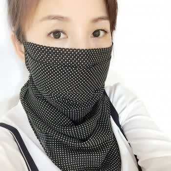 桑蚕丝女护脸护脖防晒防沙防紫外线面纱护颈口罩面罩围巾 花色18 真丝