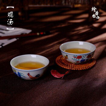 
                                        绘本 明成化斗彩鸡缸杯2.8亿苏富比拍卖款 景德镇仿古陶瓷 茶杯品茗杯主人杯酒具 多款包邮 F款鸡缸杯 惠享收藏版                