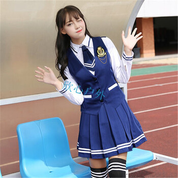 英伦学院风校服套装韩国制服水手服韩版高中学生装班服海军服秋 女生