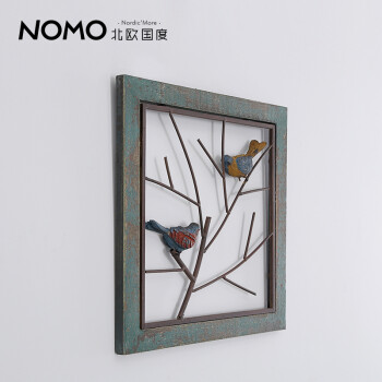 售完无补 NOMO 美式乡村铁艺壁饰挂画 loft镂空工艺哈夫纳夫树枝小鸟壁挂墙饰