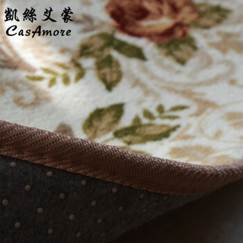 CasAmore 现代时尚田园简约客厅地毯 欧美式卧室床边毯沙发垫飘窗垫 家居防滑大地垫 01GR 1300MMx1900MM