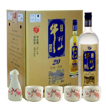 浓香型白酒 牛栏山珍品陈酿系列 整箱装白酒 20年土豪金42度1l *6瓶装