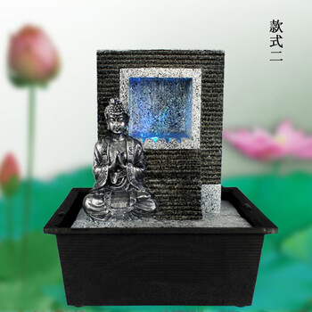 
                                        大仕缘 树脂流水佛像仿砂岩装饰摆件灯光喷泉加湿器家居创意工艺礼品 款式二                