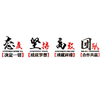 励志墙贴3d立体公司企业文化背景墙标语办公室会议室墙面装饰贴纸