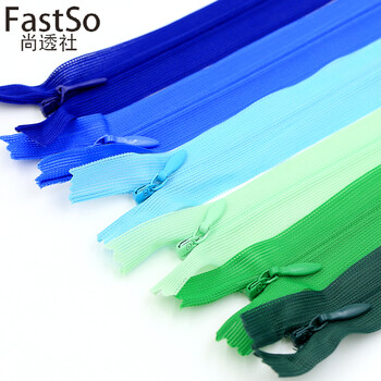 
                                                                                Fastso尚透社L02 25cm隐形蕾丝边拉链连衣裙子裤子抱枕靠垫包包闭尾拉链手工DIY 12#浅蓝                