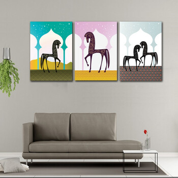 北欧风麋鹿装饰画墙画客厅挂画玄关沙发背景墙壁画餐厅卧室三联画