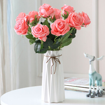 肉粉窝窝玫10支 大号白花瓶