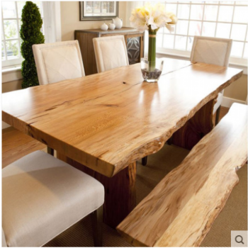 爱顾家居 自然边整木实木大板桌面板原木大板桌子老板