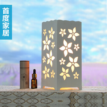 
                                        首度 台灯 装饰台灯客厅卧室床头灯具可调光睡眠灯雕花仿羊皮香薰灯 花样年华                
