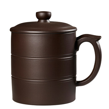 诗毅紫砂杯 宜兴原矿 紫泥 纯全手工杯子 办公茶杯  君子杯 500ml SingJZ017
