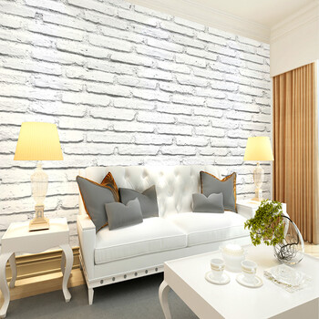 尤蔓3D壁纸大型墙布仿砖现代简约电视墙沙发