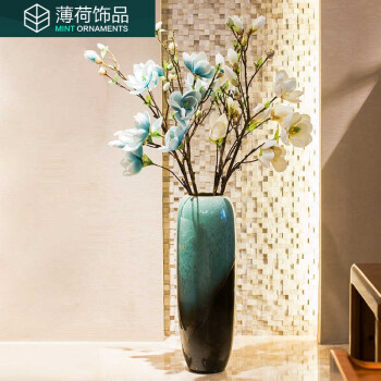 花瓶干花插花玄关落地花瓶客厅摆件陶瓷中式简约欧式家居饰品桌面百合