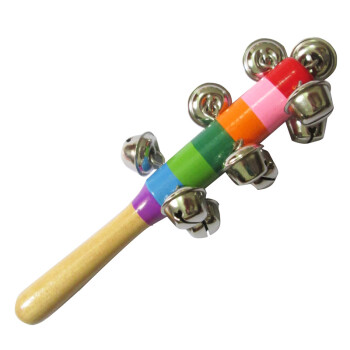 奥尔夫 木制玩具 奥尔夫乐器 棒铃摇铃 婴儿彩虹摇铃 儿童摇铃