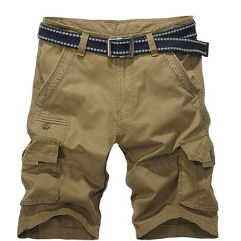 卡帅 新款<em>夏季</em>多口袋<em>工装裤男短裤</em>土黄色休闲