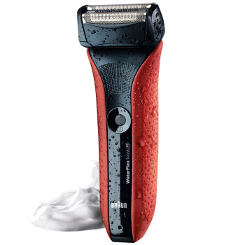 博朗（BRAUN） Waterflex水感剃须刀(红色) 德国制造 干湿双模剃须