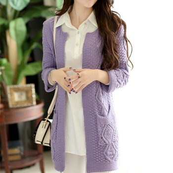 2014秋装新品 韩版麻花口袋外套 <em>针织衫开衫</em>女