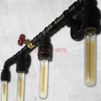 【KC灯具】复古工业仓库风水管创意壁灯咖啡厅酒吧个性装饰墙壁灯 4头-含小笛灯泡