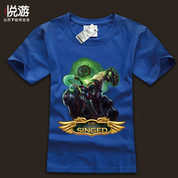 悦游英雄联盟2014男装LOL短袖T恤辛吉德炼金