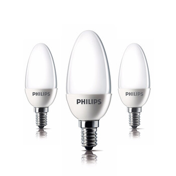 【京东超市】飞利浦(PHILIPS) LED灯泡 椒泡 蜡烛泡 5W E14小螺口2700K暖白色黄光 磨砂 单支装暖光色