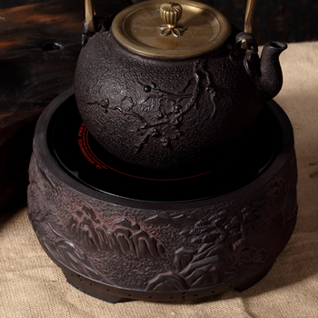【御汕堂】迷你茶炉 煮茶电茶炉 老岩泥电陶炉烧水炉 铁壶泡茶专用茶炉 田园