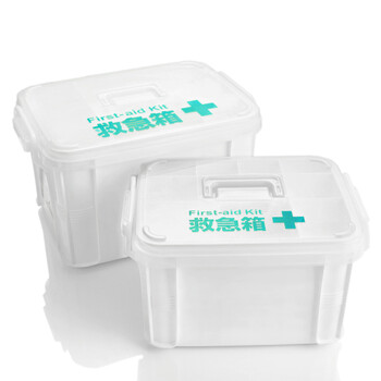 
                                                            FaSoLa急救箱 家庭医药箱家用 收纳箱出诊箱 大号  塑料整理箱 白色大号                