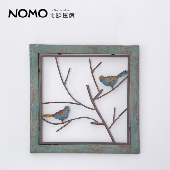 售完无补 NOMO 美式乡村铁艺壁饰挂画 loft镂空工艺哈夫纳夫树枝小鸟壁挂墙饰