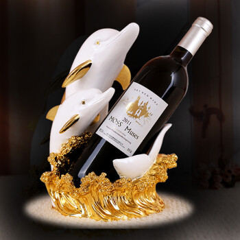 
                                        雅约 家饰 海豚红酒架摆件欧式摆件装饰品创意礼物家居客厅艺术品酒柜吧台摆件 银色海豚酒架                