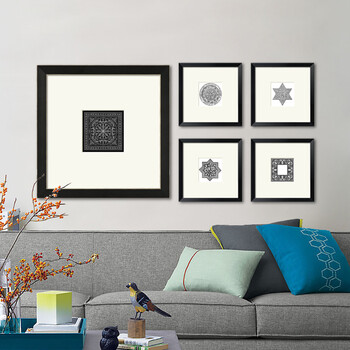 
                                        墙蛙wallwa装饰画 禅意 组合相片墙照片墙相框墙客厅有框壁画 A款-禅意 148*74                