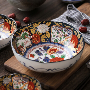 美浓烧（Mino Yaki） 日本进口-陶瓷八角钵 古伊万里夜明珠摆件日本进口和风工艺 6.5英寸-YG182