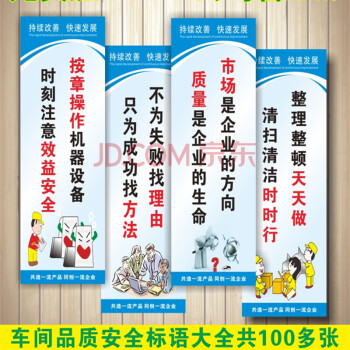 工厂车间安全生产品质标语墙贴纸警示牌企业宣传标语挂图标识大字 40x