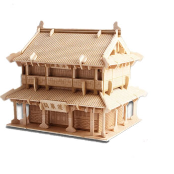 3d立体拼图木制拼装模型 儿童老人玩具木质中国古建筑