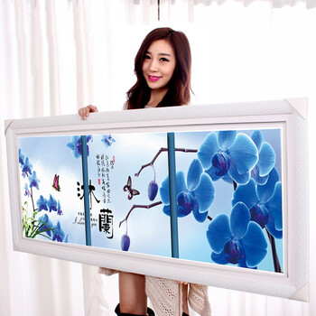 
                                        2019玉兰花钻石绣新款5D钻石画满钻客厅水钻画点钻粘钻贴钻十字绣贴画粘贴画砖石秀卧室餐厅小幅简单 (整幅一体)魔方圆钻(满钻) 全部贴钻(画布158*58厘米)多送九宫钻石盒                