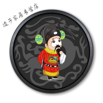 京剧戏曲花旦人物川剧脸谱装饰画餐饭馆厅火锅店包间墙面壁挂画圆sn