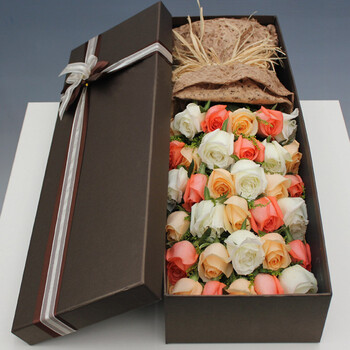 野兽派33朵玫瑰花鲜花礼盒深圳武汉同城鲜花