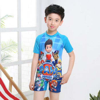合武(hewu) 4-11岁新款连体儿童游泳衣小男孩可爱卡通男童泳装 818