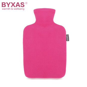 
                                        BYXAS百赛施热水袋暖水袋暖手宝暖宝宝冰敷袋热敷理疗水袋 1.8L摇粒绒玫红色614                