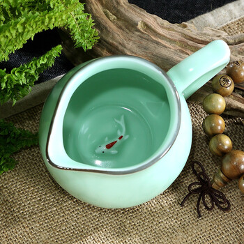 樱艺青瓷功夫茶具 龙泉青瓷茶具套装 盖碗 陶瓷茶具杯茶海 功夫茶杯鱼杯套装 8件套