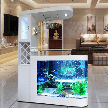 酒柜鱼缸一体欧式水族箱头玻璃玄关客厅免换水生态鱼缸 c款落地:1.