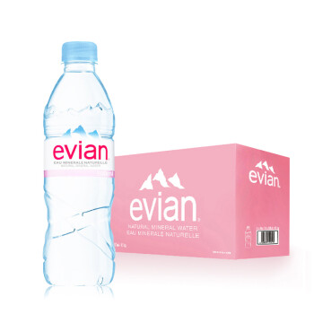 法国原装进口 依云（evian）天然矿泉水 500mlx24瓶饮用水整箱装