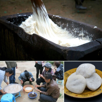 贵州糍粑纯糯米手工农家美食糕点豆沙馅糍粑新鲜自制糯米糍