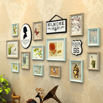 实木照片墙欧式 相框墙客厅相片墙卧室美式照