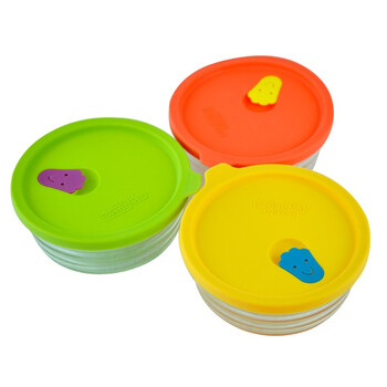 乐扣乐扣(lock&lock)硅胶盖格拉斯保鲜盒3件套LLG741S3(280ml)