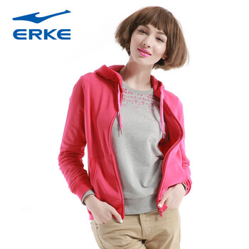 秋季新品<em>鸿星尔克</em>erke女<em>开衫带帽</em>休闲<em>卫衣</em>12