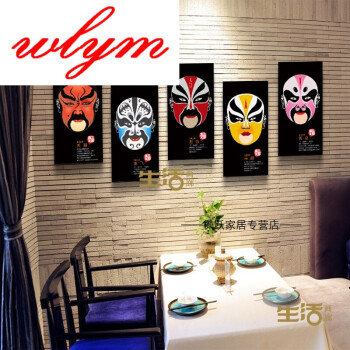 五虎上将 关公张飞脸谱壁画 三国人物画 京剧戏曲人物