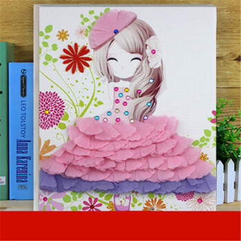 手工花朵画 宝宝幼儿园儿童diy制作材料包益智钻石花瓣创意粘贴画 05