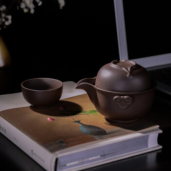 
                                                            君肴 快客杯汝窑纹茶具 一壶一杯 便携式旅行茶具 汝窑纹祥云快客杯 安全包装                