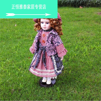 陶瓷仿真洋娃娃欧式工艺品摆件家居卧室装饰礼品创意人物田园风格 红