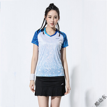 2018夏季新款速干透气网球服队服圆领羽毛球服套装女裙裤短袖比赛运动