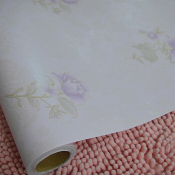 
                                        DH广恒鑫 自粘防水墙纸防潮 宽45cm 家具贴 即时贴粉紫芙蓉玫瑰花壁纸墙贴 浪漫玫瑰45cm*10米价格 中                